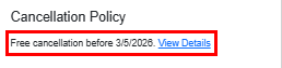 Guests can view your cancellation policy by clicking on the View Details link in the Cancellation Policy section.