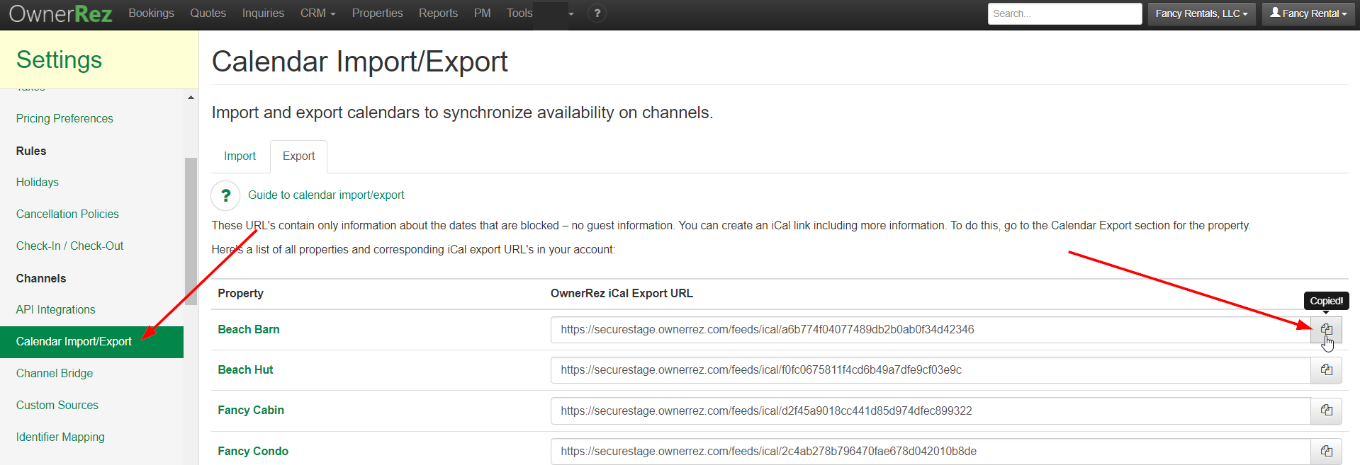 Airbnb guide Calendar Import/Export Channel Management Support