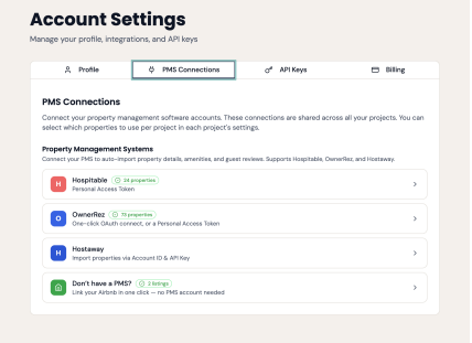 Click on the&nbsp;PMS Connections tab.