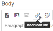 Add a link by clicking on the Insert/edit Link icon.