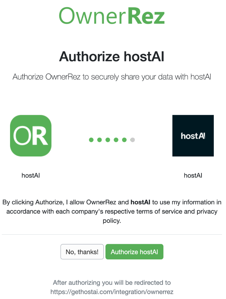 Authorize hostAI.