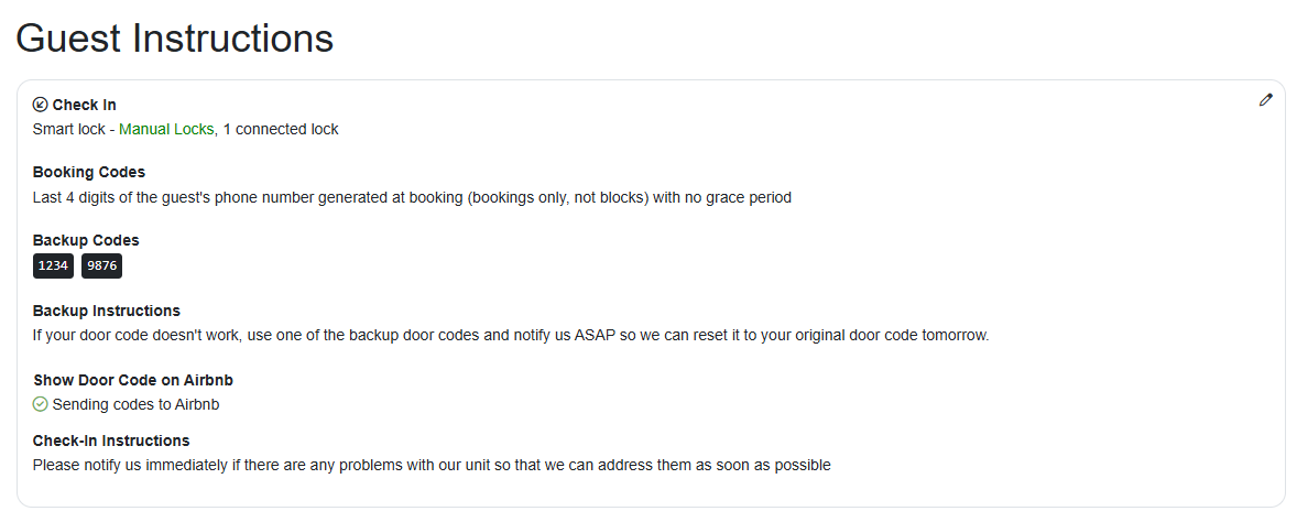 When saved, you'll see that OwnerRez is sending door codes to Airbnb.