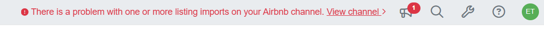 If hosts encounter problems with their Airbnb channel integration that require attention, they will receive a targeted in-app global account announcement with a link to resolve the issue(s).