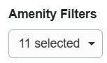 On the Change Availability/Property Search Widget pop-up > Amenity Filters, select which amenities you want guests to be able to see, and Save.