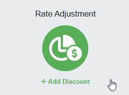 Navigate to Settings > Pricing > Discounts > + Create Discount > Rate Adjustment Discount.