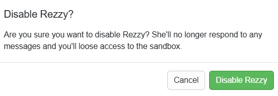 Click Disable Rezzy.