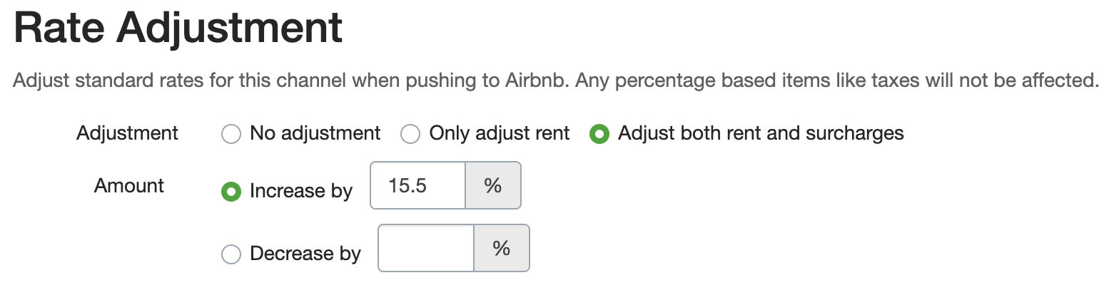 Airbnb Rate Adjustment