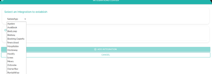 Log in to the account provided in step 01. Open the hamburger menu in the top-left corner and select &ldquo;Integrations Centre.&rdquo; Click &ldquo;New Integration,&rdquo; choose your PMS, and enter the required details. For more information about integrating, visit: https://mmindtech.com/system-integrations.
