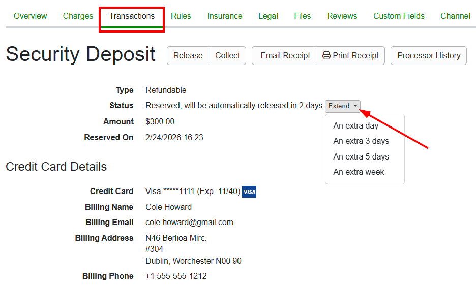 If you're worried about funds being auto-refunded too quickly, note the system sends reminders before a refund. You have ample warning to stop it. Like holds, you can easily extend the security deposit release period for up to a week repeatedly.