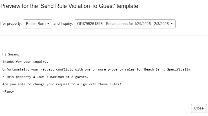 Send Rule Violation To Guest Channel Preview