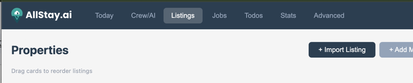 Step 2: Navigate to Listings  From the dashboard, click the Listings tab in the left sidebar.