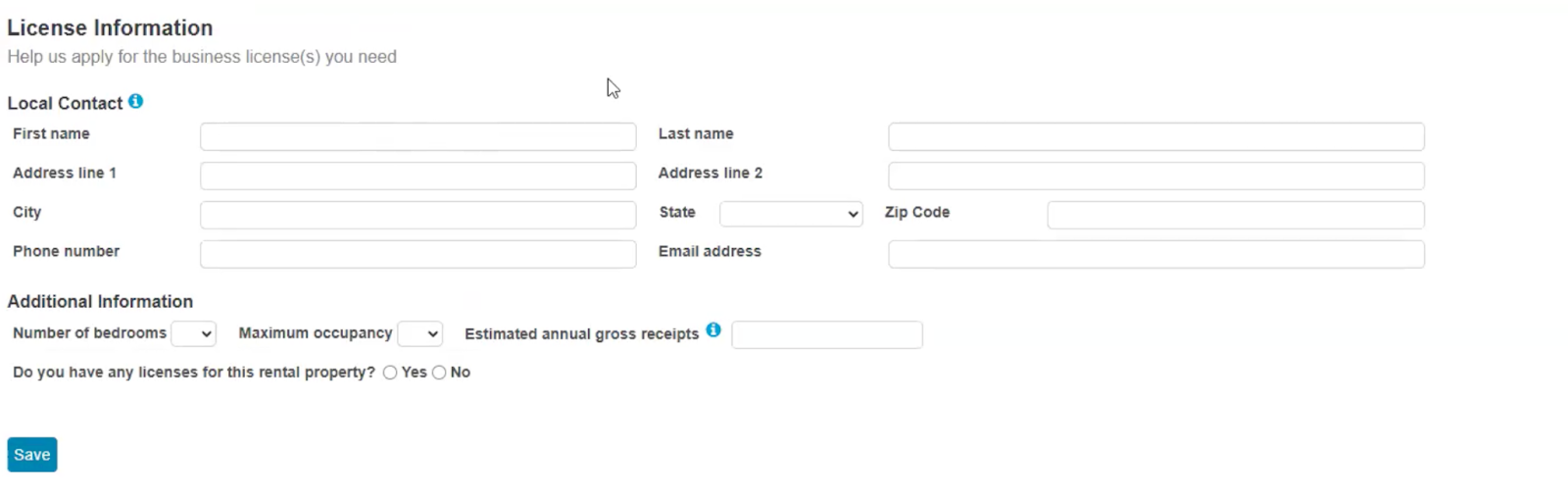 Fill out the License Information section.&nbsp;Email your licenses to mylodgetaxlicensing@avalara.com