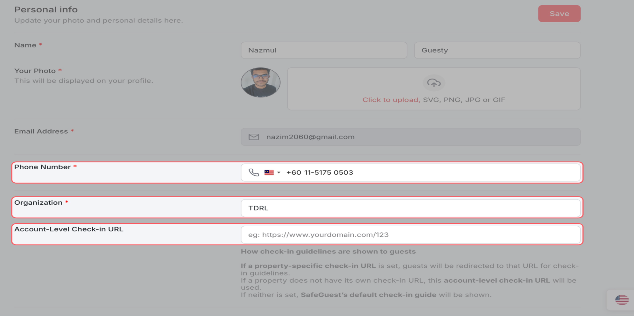 5.&nbsp;Complete the setup banner steps  In SafeGuest, navigate to Settings > Profile Details, and update.