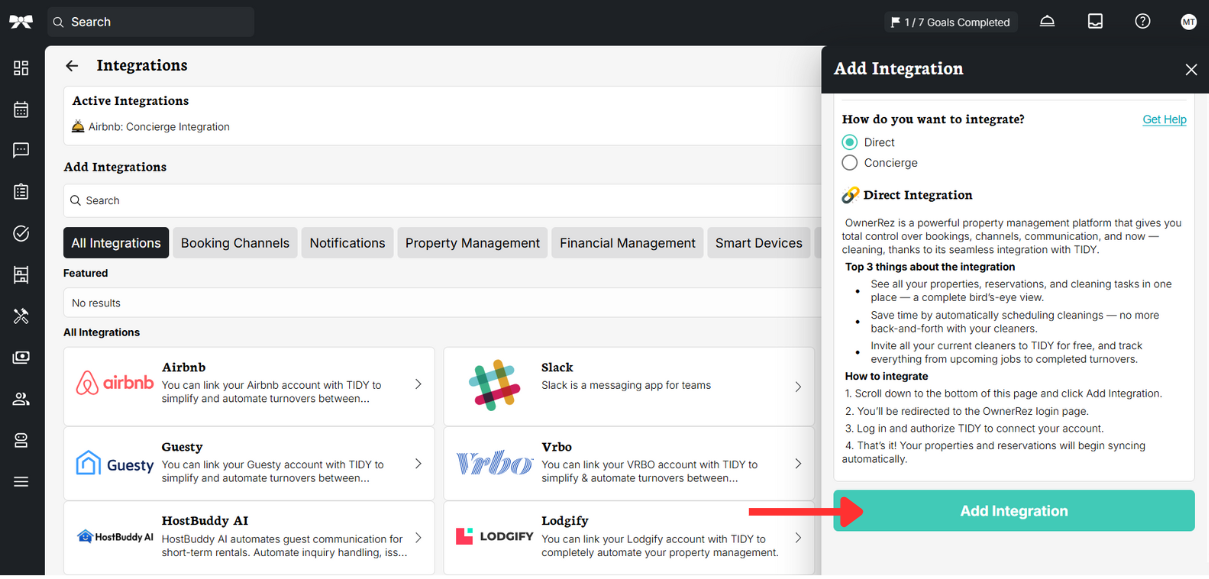 Click Add Integration.