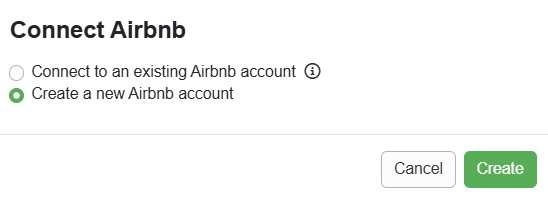 Select&nbsp;Create a new Airbnb account and click Create.
