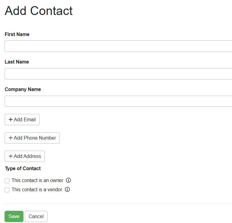 Enter as much information as you have about the guest, including their name. Add their email, phone number, and address by clicking on the appropriate buttons. Every field is optional.