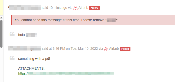 Airbnb Message Failure 