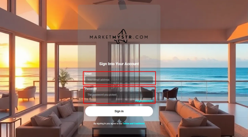 1.&nbsp; Log in to your MarketMySTR Account.&nbsp;  Visit https://app.marketmystr.com&nbsp;and log in to your MarketMySTR account. If you don't have an account yet, visit https://marketmystr.com&nbsp;to sign up for our 14-day free trial.
