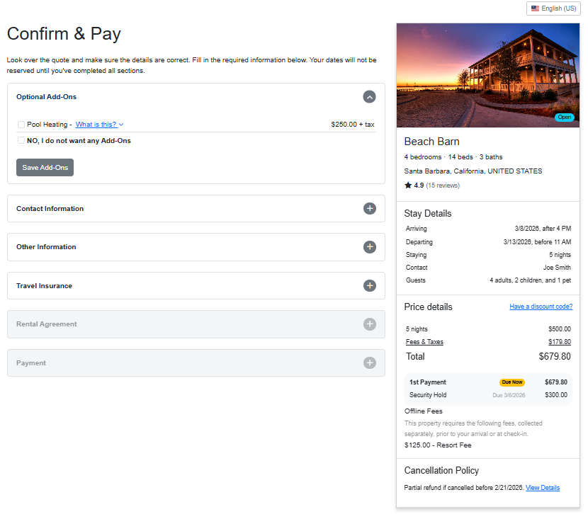 When guests complete the 