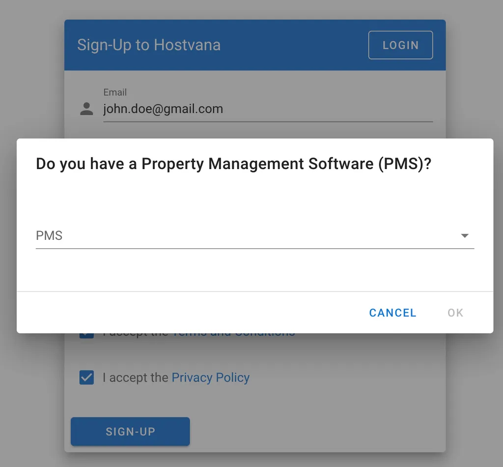 Fill out the form and click “SIGN-UP”