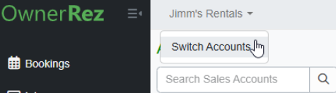 When the portal or staff user logs in, they&nbsp;can switch to each account by clicking the company name just to the right of the menu bar; 