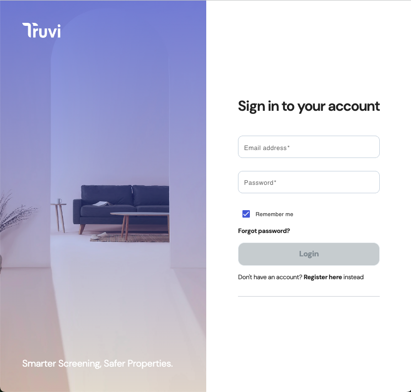 Once you have your account ready, log in to Truvi.