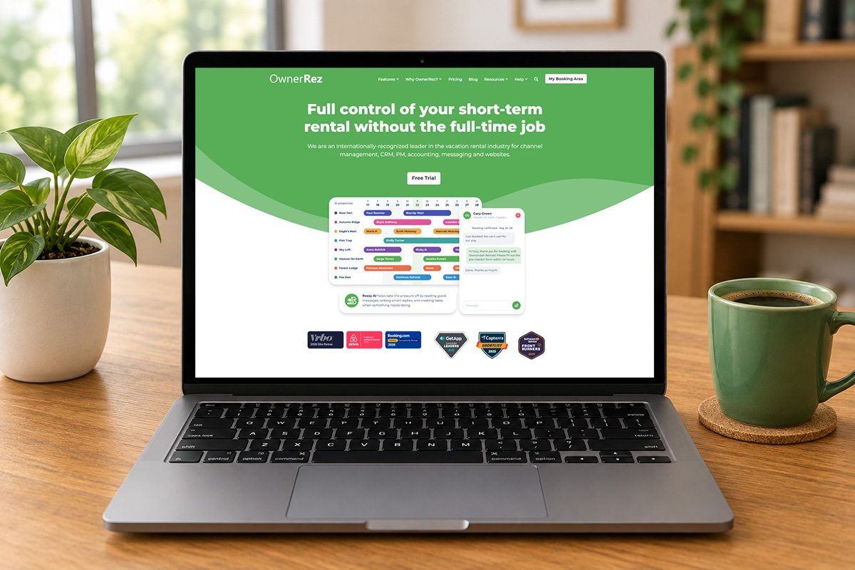 Website on laptop