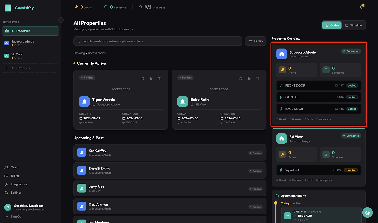 Enable Guest Automation:&nbsp;Next, enable Guest Automation for each property. Once enabled, GuestsKey will automatically generate and schedule access codes for all future bookings. Before configuring, clear any previously set guest codes from your locks.&nbsp;Click the property you want to configure.