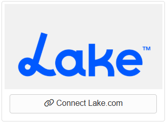 Navigate to Settings > Channel Management > Channel Integrations > + Connect a Channel > Connect Lake.com.
