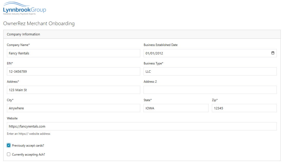 Users are now directed to Lynnbrook's signup portal after submitting their application in OwnerRez, streamlining the setup process.