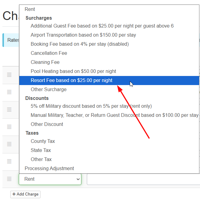 Select your previously configured offline surcharge from the Item dropdown list.