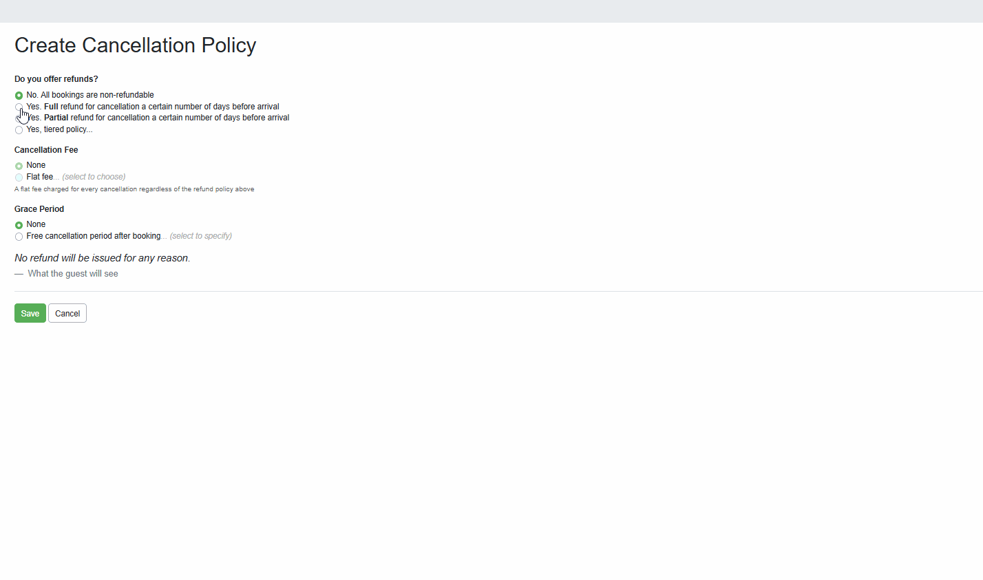 OwnerRez improved the Cancellation Policies area by changing the language from&nbsp;