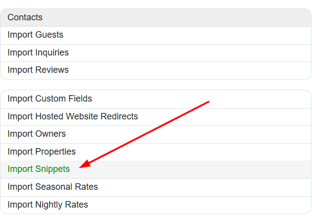 Hosts can also import snippets by navigating to Tools > Import/Export > Contact > Import Snippets.