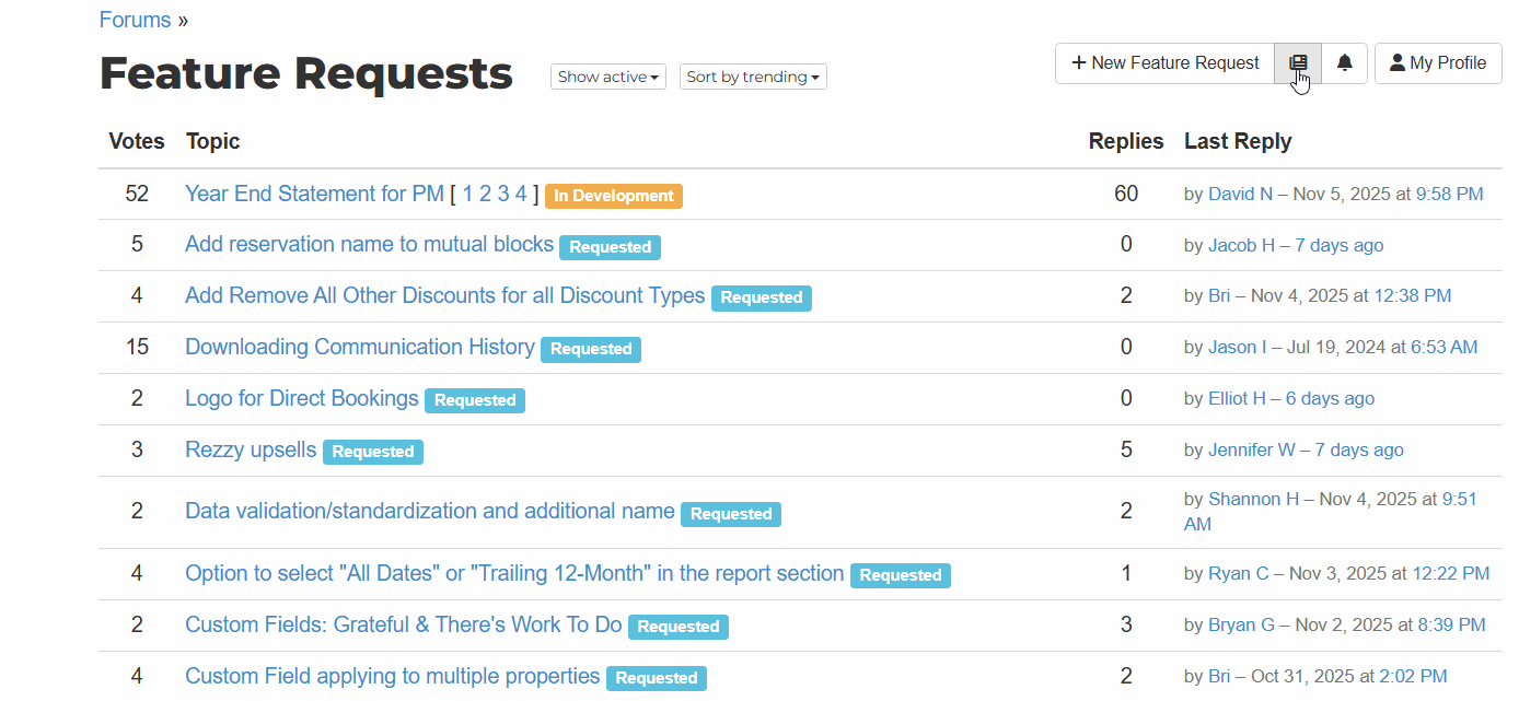Clicking the bell icon at the top of forum pages now allows users to easily toggle forum subscriptions. Additionally, we replaced the 