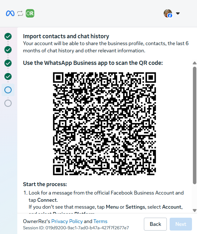 Use your&nbsp;WhatsApp Business app to scan the QR code.