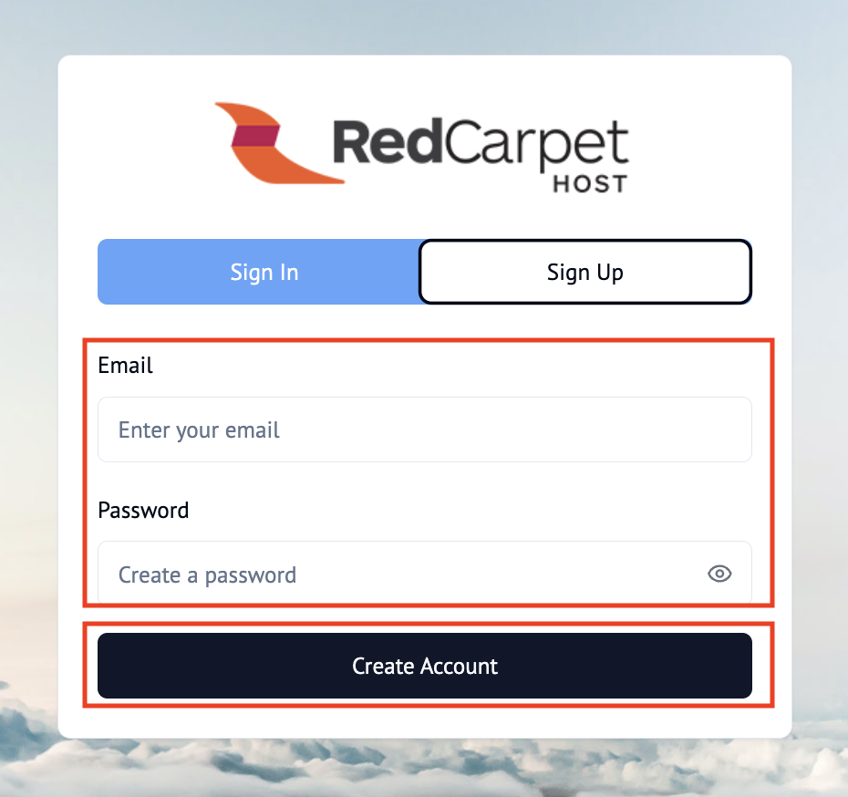 Signup or Login to RedCarpet Host.