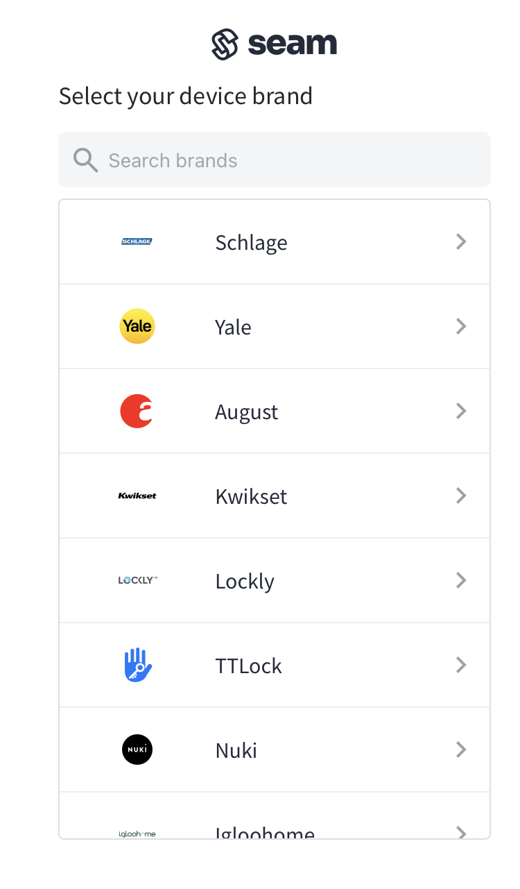 Select your lock brand.