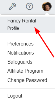 Navigate to your OwnerRez Profile by clicking on your upper right profile dropdown menu and selecting Profile.