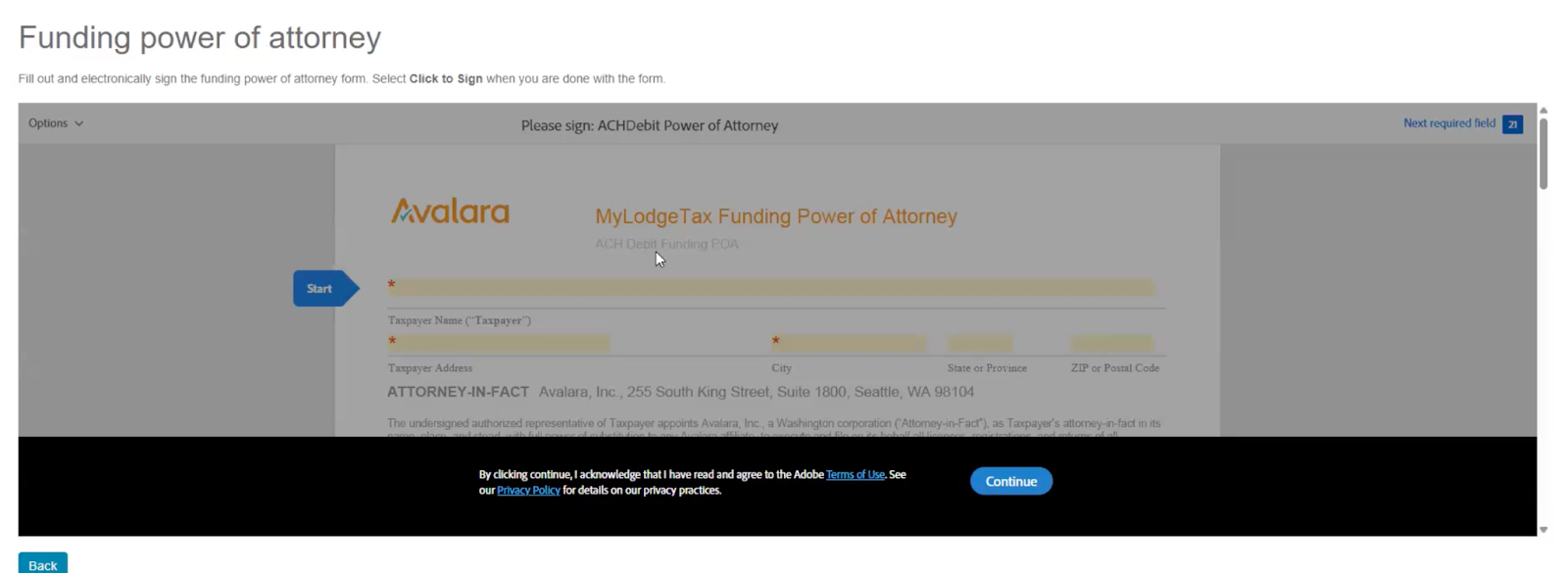 &nbsp;Fill out and sign the Funding Power of Attorney (FPOA).