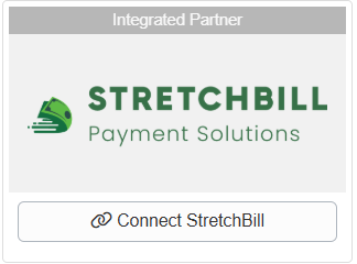 In OwnerRez, navigate to Settings > Financial > Payment Methods > + Connect a Payment Method > Integrated Partners > Connect StretchBill.