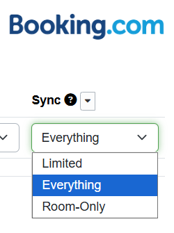 Then, on the Change Booking.com Sync Mode page, select Everything, and Save.