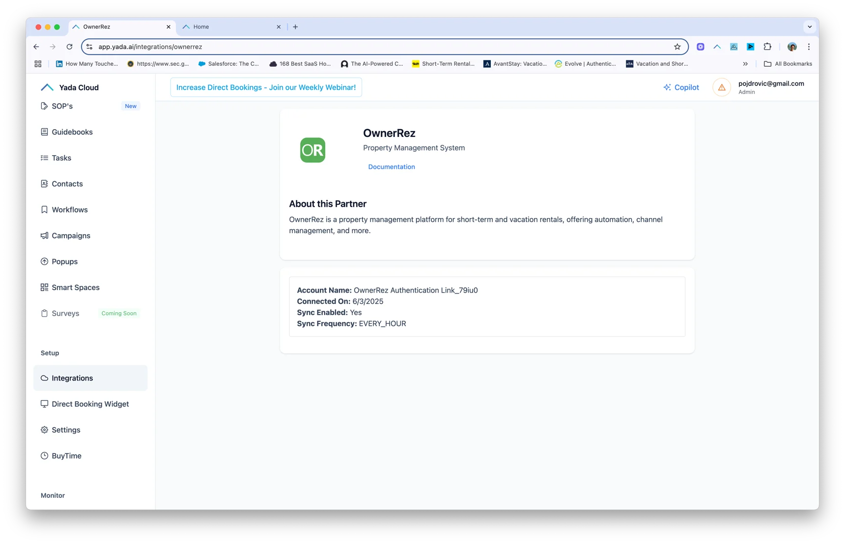 Wrapping up the integration process: Once the initial integration has been completed, your screen should appear like this: