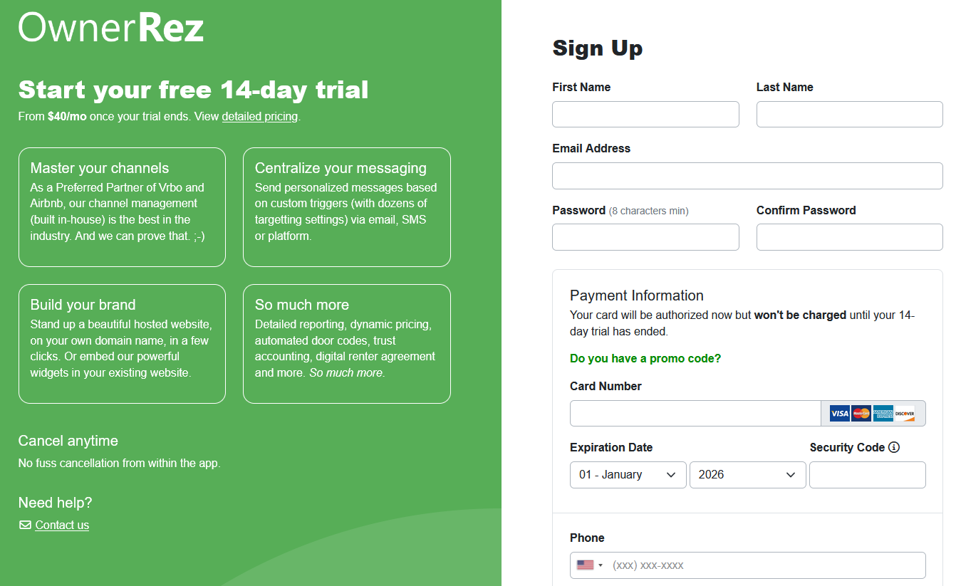We improved our OwnerRez Signup pages for Team Access member invitations and new users.