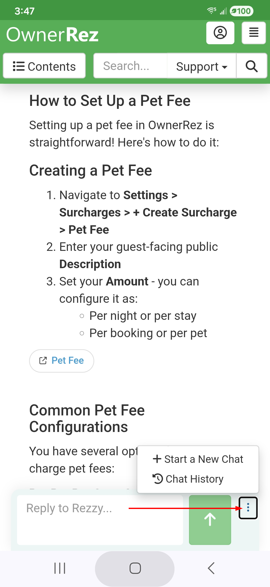 Using Ask Rezzy not only offers detailed how-to summaries but also gives you the opportunity to continue your chat with Rezzy. With our March 4th release, we improved the Ask Rezzy chat interface on mobile devices by replacing the Contents button with proper History and New Chat items available in the kebab menu.