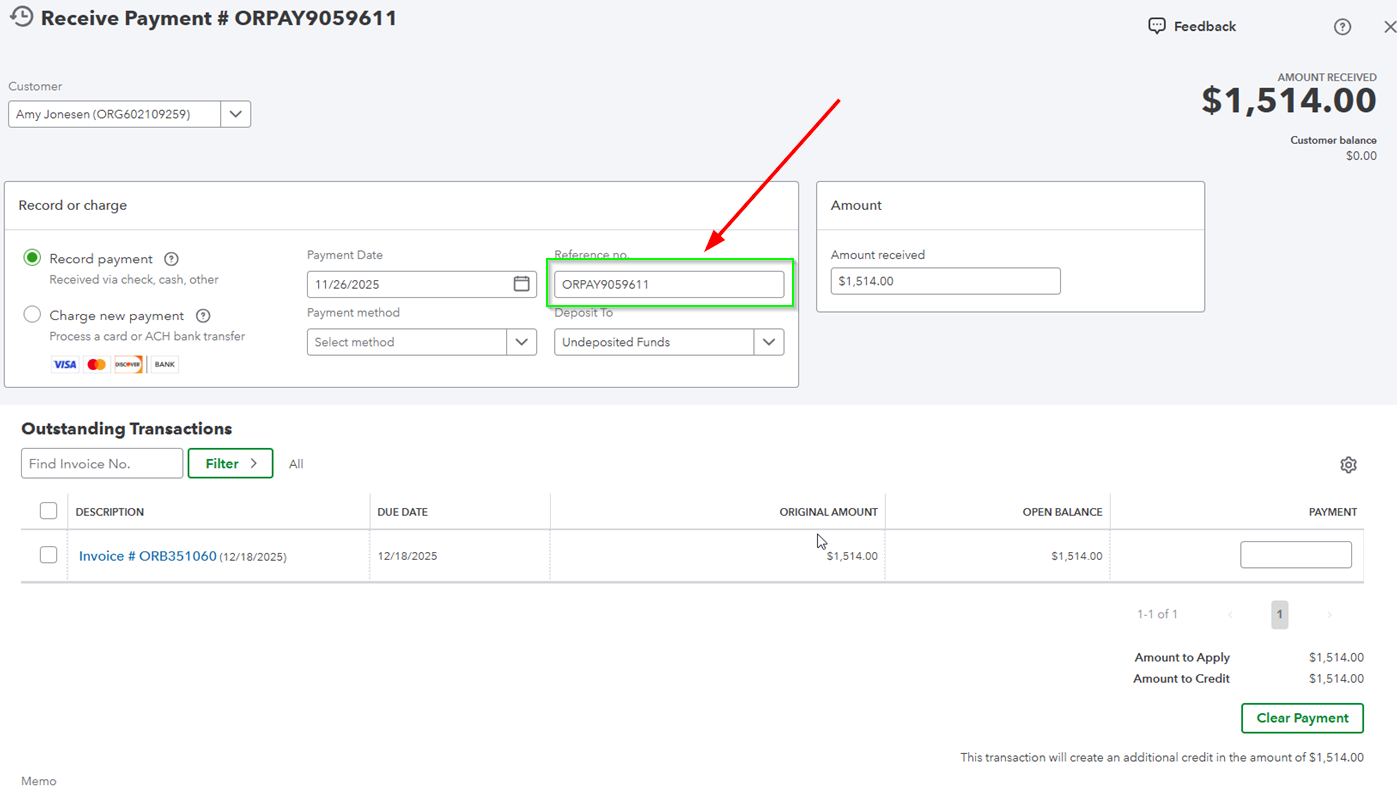 OwnerRez now populates&nbsp;Payment Reference Numbers to&nbsp;payments synced to QuickBooks with our December 3rd release.