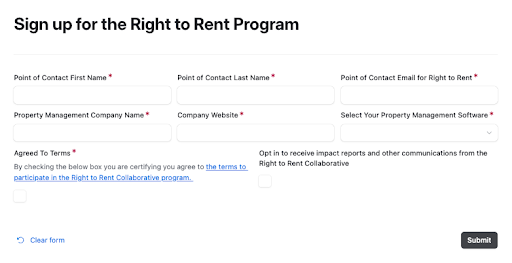 Enroll in the Right to Rent Program and be sure to enter a phone number to receive verification text messages.