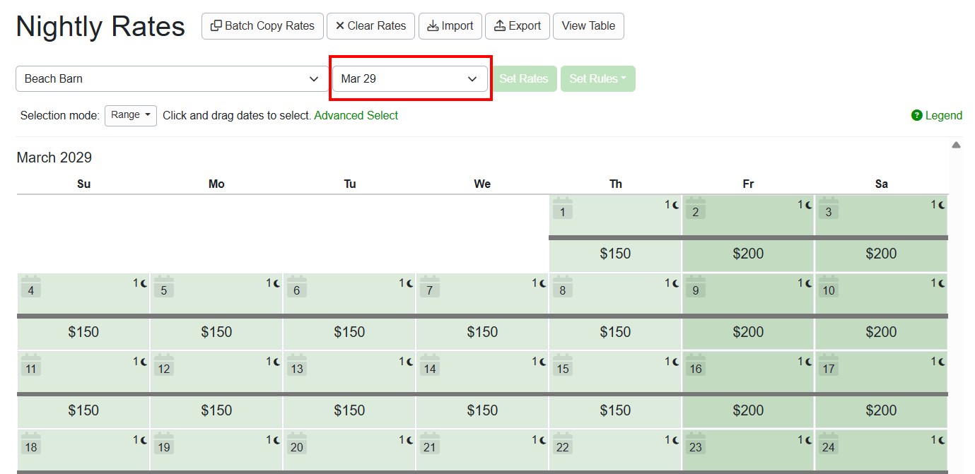 Setting nightly rates several years in advance lets you take advantage of peak pricing on high-demand dates before market conditions change and competitors respond. In our April 1st release, OwnerRez expanded the Rate Calendar display from two to three years, enabling you to set rates for your market's busy periods.