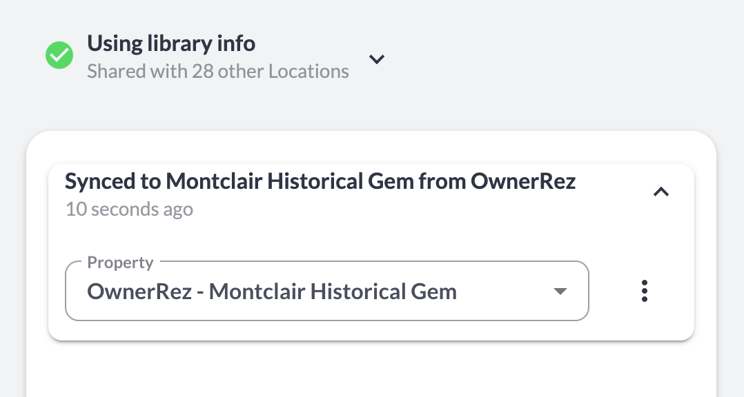 Example of the Integrations picker at the top of the Location Info section