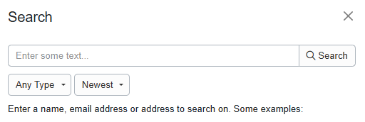 Click into the top search bar and enter your guest's name.