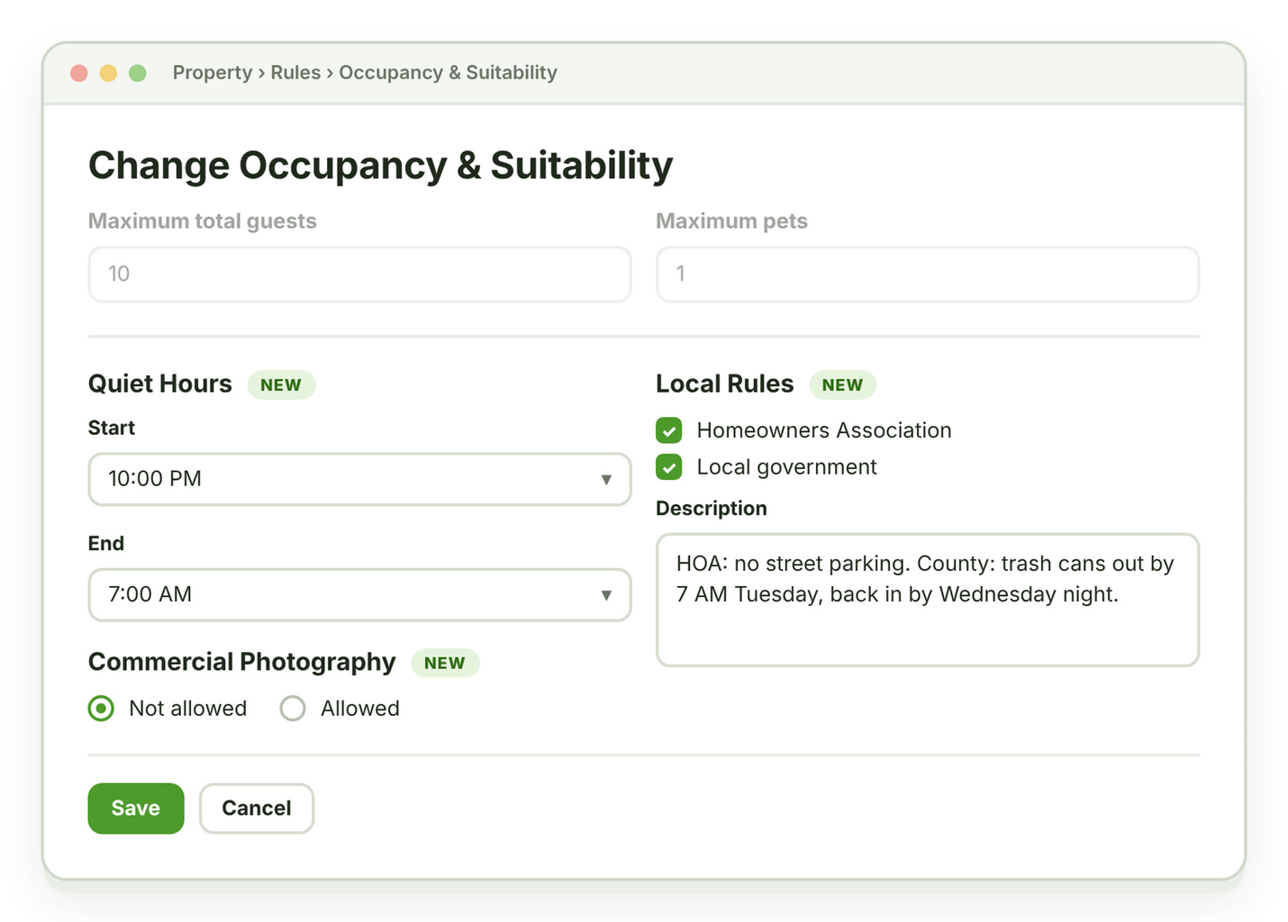 Occupancy & Suitability 